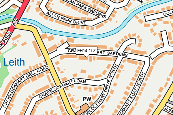 EH14 1LZ map - OS OpenMap – Local (Ordnance Survey) EH14 1LZ map - OS OpenMap – Local (Ordnance Survey)