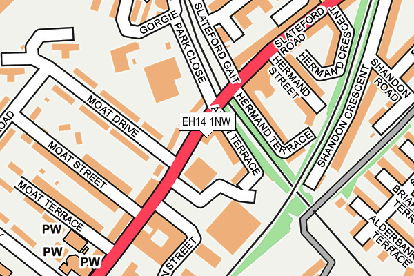 EH14 1NW map - OS OpenMap – Local (Ordnance Survey) EH14 1NW map - OS OpenMap – Local (Ordnance Survey)
