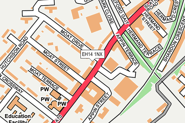 EH14 1NX map - OS OpenMap – Local (Ordnance Survey) EH14 1NX map - OS OpenMap – Local (Ordnance Survey)