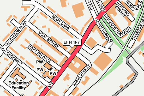 EH14 1NY map - OS OpenMap – Local (Ordnance Survey) EH14 1NY map - OS OpenMap – Local (Ordnance Survey)