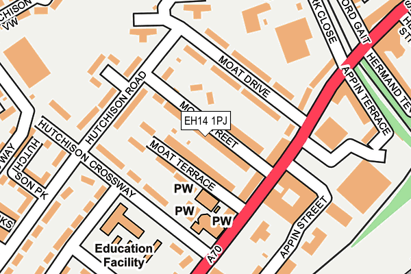 EH14 1PJ map - OS OpenMap – Local (Ordnance Survey) EH14 1PJ map - OS OpenMap – Local (Ordnance Survey)