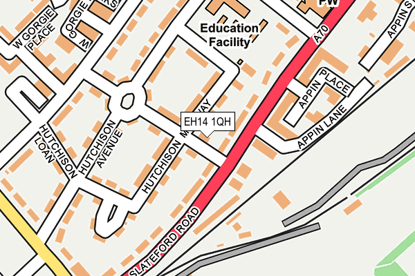 EH14 1QH map - OS OpenMap – Local (Ordnance Survey) EH14 1QH map - OS OpenMap – Local (Ordnance Survey)