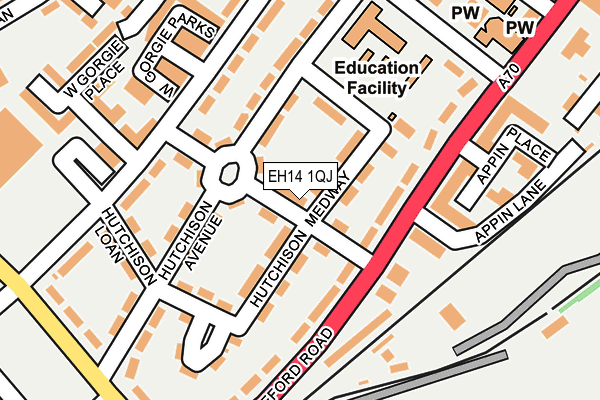 EH14 1QJ map - OS OpenMap – Local (Ordnance Survey)