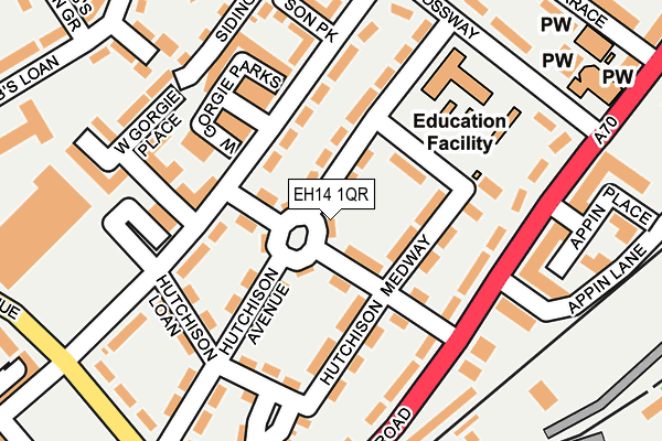 EH14 1QR map - OS OpenMap – Local (Ordnance Survey) EH14 1QR map - OS OpenMap – Local (Ordnance Survey)