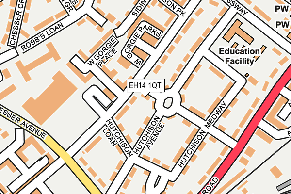 EH14 1QT map - OS OpenMap – Local (Ordnance Survey) EH14 1QT map - OS OpenMap – Local (Ordnance Survey)