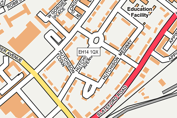 EH14 1QX map - OS OpenMap – Local (Ordnance Survey) EH14 1QX map - OS OpenMap – Local (Ordnance Survey)