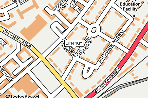 EH14 1QY map - OS OpenMap – Local (Ordnance Survey)