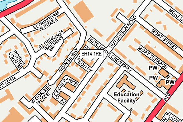 EH14 1RE map - OS OpenMap – Local (Ordnance Survey) EH14 1RE map - OS OpenMap – Local (Ordnance Survey)