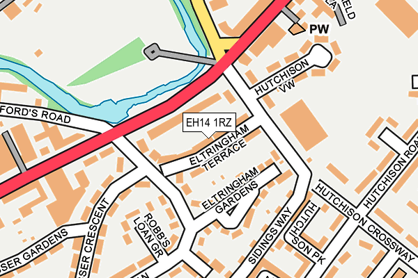 EH14 1RZ map - OS OpenMap – Local (Ordnance Survey) EH14 1RZ map - OS OpenMap – Local (Ordnance Survey)