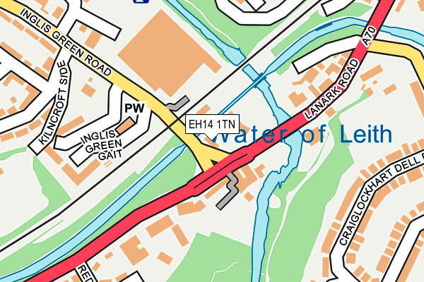 EH14 1TN map - OS OpenMap – Local (Ordnance Survey) EH14 1TN map - OS OpenMap – Local (Ordnance Survey)