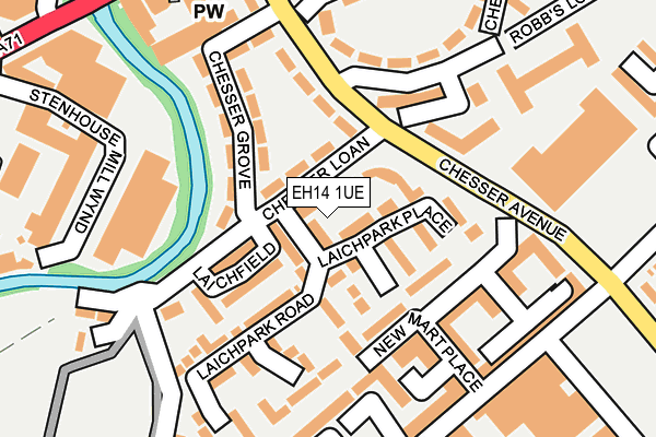 EH14 1UE map - OS OpenMap – Local (Ordnance Survey) EH14 1UE map - OS OpenMap – Local (Ordnance Survey)