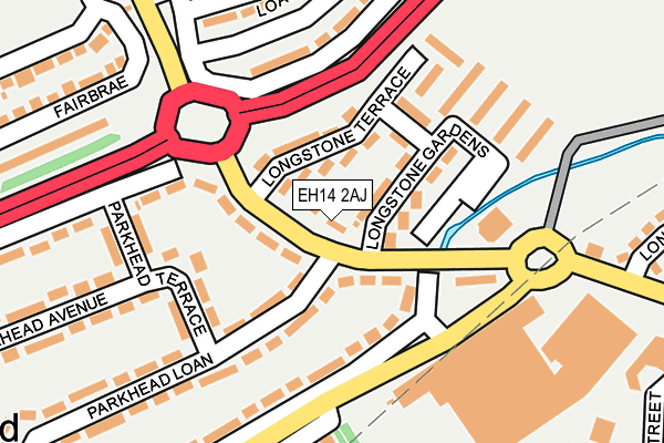 EH14 2AJ map - OS OpenMap – Local (Ordnance Survey)