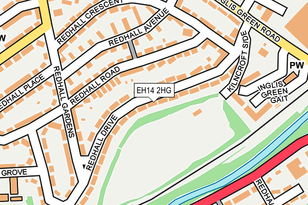 EH14 2HG map - OS OpenMap – Local (Ordnance Survey) EH14 2HG map - OS OpenMap – Local (Ordnance Survey)