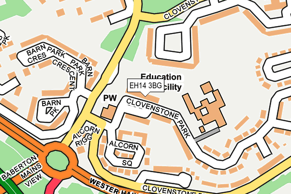 EH14 3BG map - OS OpenMap – Local (Ordnance Survey) EH14 3BG map - OS OpenMap – Local (Ordnance Survey)