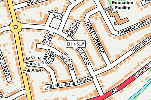 EH14 5LW map - OS OpenMap – Local (Ordnance Survey) EH14 5LW map - OS OpenMap – Local (Ordnance Survey)