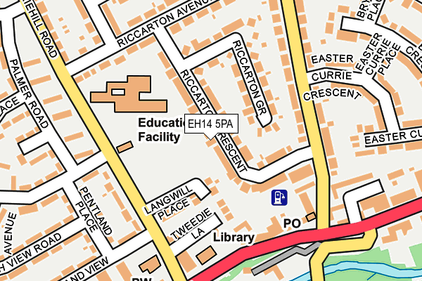 EH14 5PA map - OS OpenMap – Local (Ordnance Survey) EH14 5PA map - OS OpenMap – Local (Ordnance Survey)