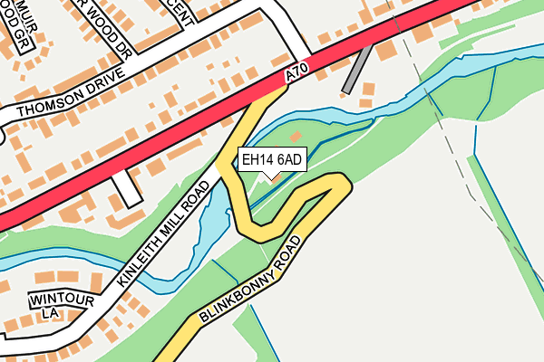 EH14 6AD map - OS OpenMap – Local (Ordnance Survey) EH14 6AD map - OS OpenMap – Local (Ordnance Survey)