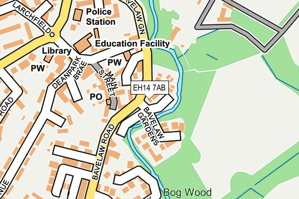 EH14 7AB map - OS OpenMap – Local (Ordnance Survey) EH14 7AB map - OS OpenMap – Local (Ordnance Survey)