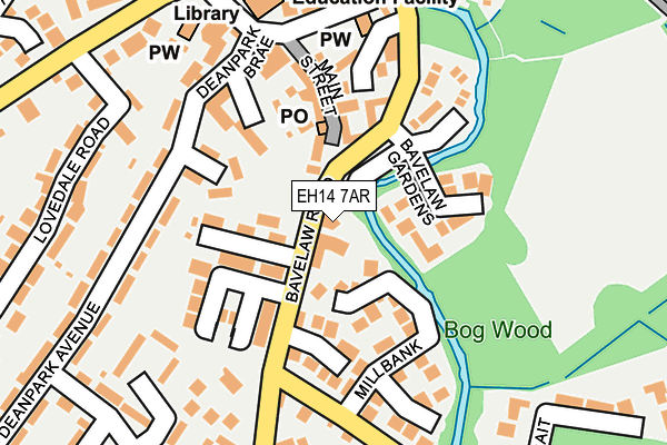 EH14 7AR map - OS OpenMap – Local (Ordnance Survey) EH14 7AR map - OS OpenMap – Local (Ordnance Survey)