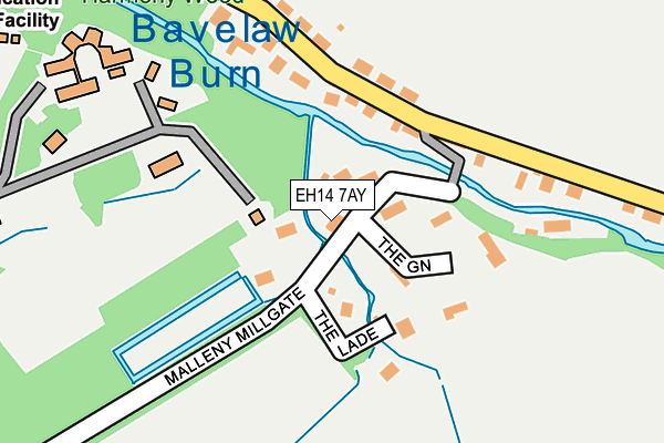 EH14 7AY map - OS OpenMap – Local (Ordnance Survey) EH14 7AY map - OS OpenMap – Local (Ordnance Survey)