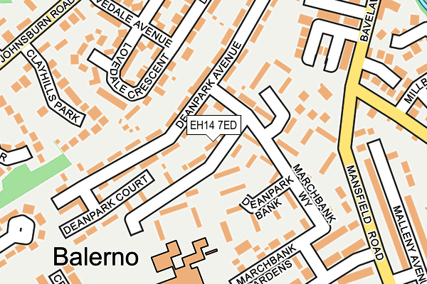 EH14 7ED map - OS OpenMap – Local (Ordnance Survey) EH14 7ED map - OS OpenMap – Local (Ordnance Survey)