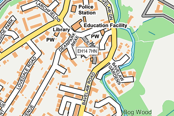 EH14 7HN map - OS OpenMap – Local (Ordnance Survey) EH14 7HN map - OS OpenMap – Local (Ordnance Survey)