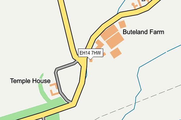 EH14 7HW map - OS OpenMap – Local (Ordnance Survey) EH14 7HW map - OS OpenMap – Local (Ordnance Survey)
