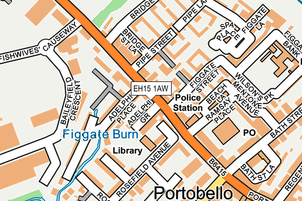 EH15 1AW map - OS OpenMap – Local (Ordnance Survey) EH15 1AW map - OS OpenMap – Local (Ordnance Survey)