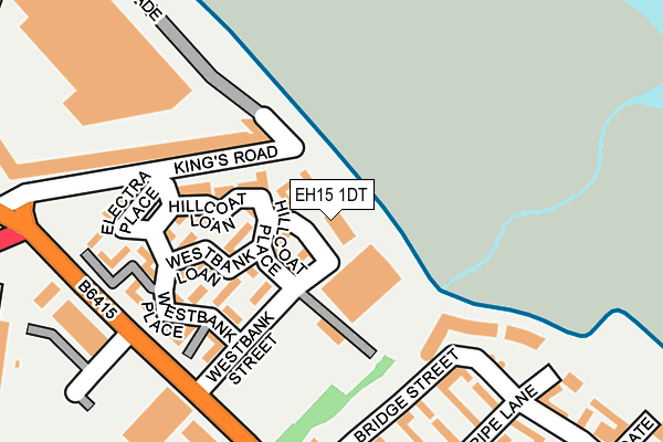 EH15 1DT map - OS OpenMap – Local (Ordnance Survey) EH15 1DT map - OS OpenMap – Local (Ordnance Survey)