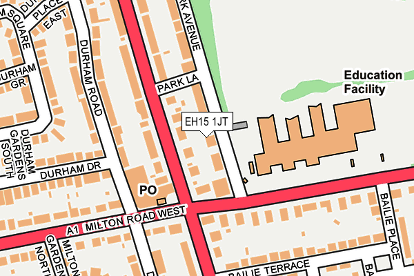 EH15 1JT map - OS OpenMap – Local (Ordnance Survey) EH15 1JT map - OS OpenMap – Local (Ordnance Survey)