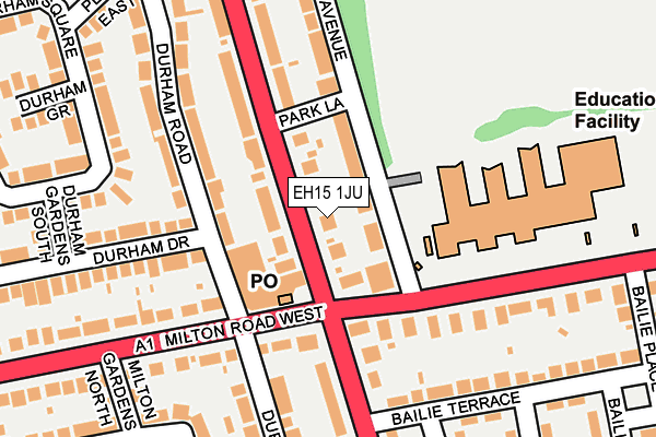 EH15 1JU map - OS OpenMap – Local (Ordnance Survey) EH15 1JU map - OS OpenMap – Local (Ordnance Survey)