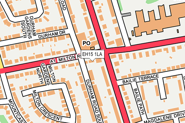 EH15 1LA map - OS OpenMap – Local (Ordnance Survey) EH15 1LA map - OS OpenMap – Local (Ordnance Survey)
