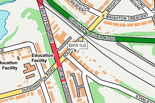 EH15 1LQ map - OS OpenMap – Local (Ordnance Survey) EH15 1LQ map - OS OpenMap – Local (Ordnance Survey)