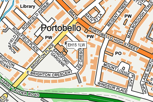 EH15 1LW map - OS OpenMap – Local (Ordnance Survey) EH15 1LW map - OS OpenMap – Local (Ordnance Survey)