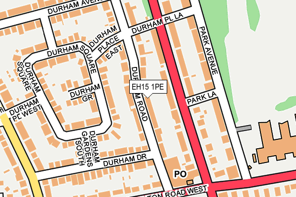 EH15 1PE map - OS OpenMap – Local (Ordnance Survey) EH15 1PE map - OS OpenMap – Local (Ordnance Survey)