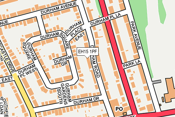 EH15 1PF map - OS OpenMap – Local (Ordnance Survey) EH15 1PF map - OS OpenMap – Local (Ordnance Survey)
