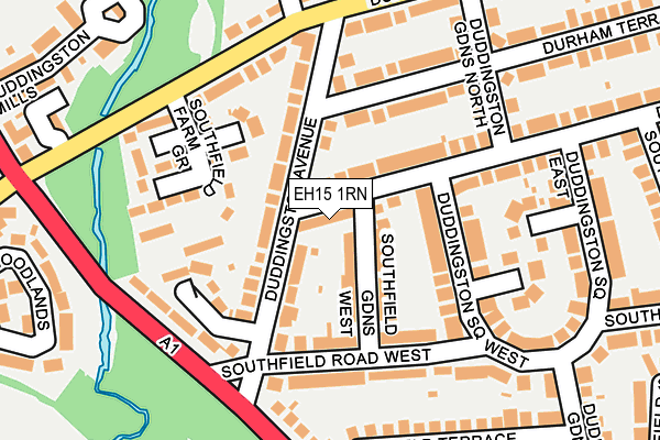 EH15 1RN map - OS OpenMap – Local (Ordnance Survey) EH15 1RN map - OS OpenMap – Local (Ordnance Survey)