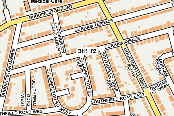 EH15 1RZ map - OS OpenMap – Local (Ordnance Survey) EH15 1RZ map - OS OpenMap – Local (Ordnance Survey)
