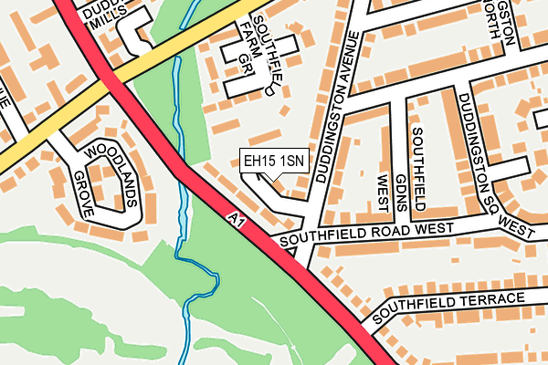 EH15 1SN map - OS OpenMap – Local (Ordnance Survey) EH15 1SN map - OS OpenMap – Local (Ordnance Survey)