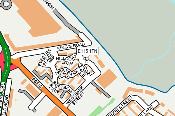 EH15 1TN map - OS OpenMap – Local (Ordnance Survey) EH15 1TN map - OS OpenMap – Local (Ordnance Survey)