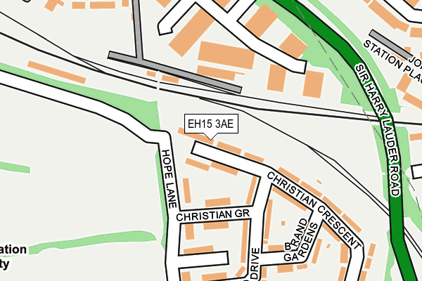 EH15 3AE map - OS OpenMap – Local (Ordnance Survey) EH15 3AE map - OS OpenMap – Local (Ordnance Survey)