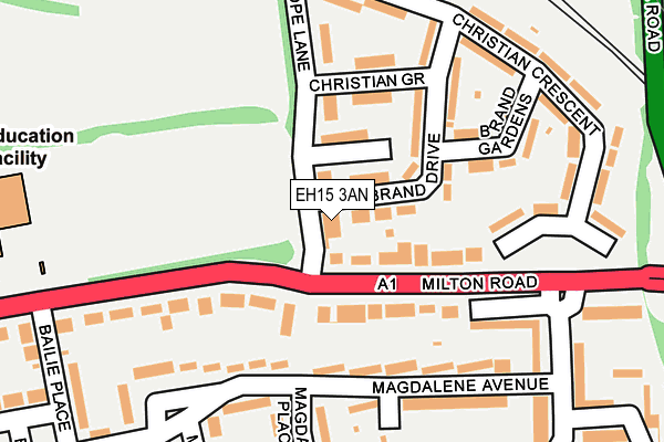 EH15 3AN map - OS OpenMap – Local (Ordnance Survey) EH15 3AN map - OS OpenMap – Local (Ordnance Survey)