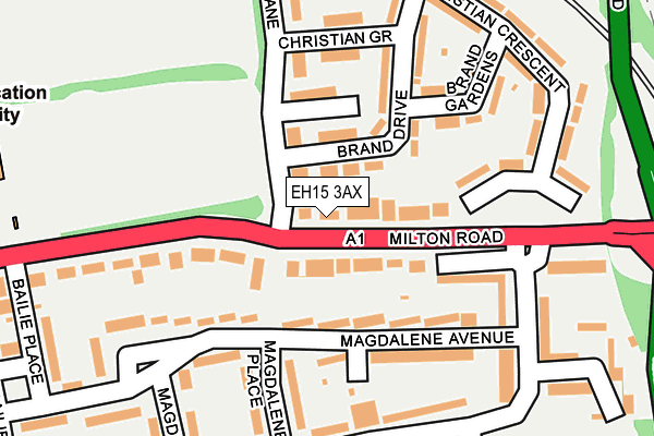 EH15 3AX map - OS OpenMap – Local (Ordnance Survey) EH15 3AX map - OS OpenMap – Local (Ordnance Survey)