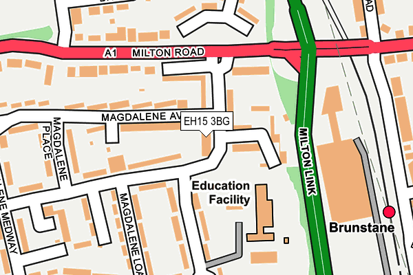 EH15 3BG map - OS OpenMap – Local (Ordnance Survey) EH15 3BG map - OS OpenMap – Local (Ordnance Survey)