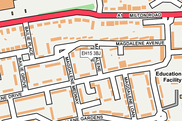 EH15 3BJ map - OS OpenMap – Local (Ordnance Survey) EH15 3BJ map - OS OpenMap – Local (Ordnance Survey)