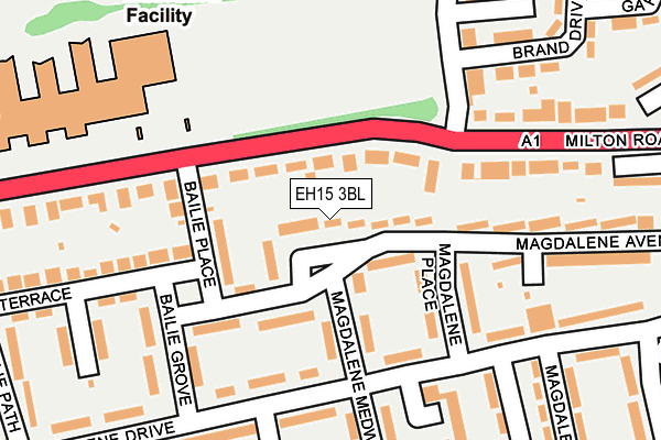 EH15 3BL map - OS OpenMap – Local (Ordnance Survey) EH15 3BL map - OS OpenMap – Local (Ordnance Survey)