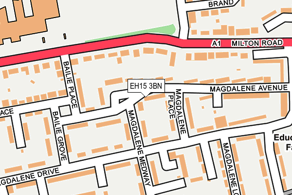 EH15 3BN map - OS OpenMap – Local (Ordnance Survey) EH15 3BN map - OS OpenMap – Local (Ordnance Survey)