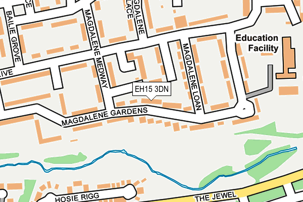 EH15 3DN map - OS OpenMap – Local (Ordnance Survey) EH15 3DN map - OS OpenMap – Local (Ordnance Survey)