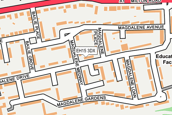 EH15 3DX map - OS OpenMap – Local (Ordnance Survey) EH15 3DX map - OS OpenMap – Local (Ordnance Survey)