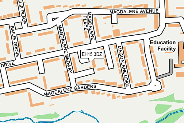 EH15 3DZ map - OS OpenMap – Local (Ordnance Survey) EH15 3DZ map - OS OpenMap – Local (Ordnance Survey)